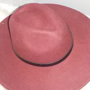 HOUSE OF HARLOW 1960 BURGUNDY WIDE BRIM 100% WOOL FEDORA HAT - ONE SIZE s_wp_65cc551cf8c5da626ca58ee5.webp main image 2